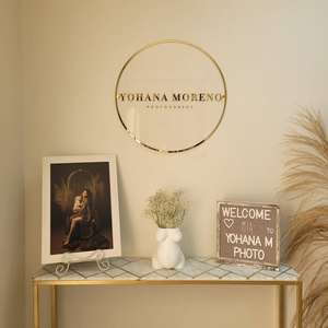 Papan Tanda LED Akrilik Bulat Kustom, Papan Tanda Logo, Papan Tanda Dinding, Tanda 3D Kustom, Lingkaran untuk <span class=keywords><strong>Salon</strong></span> Kuku, <span class=keywords><strong>Salon</strong></span> Rambut, Studio - Product Image 4