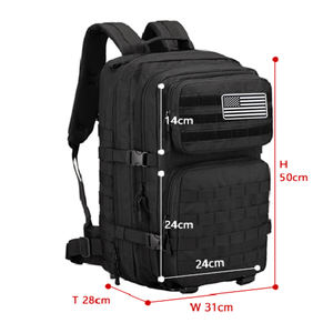 กระเป๋าเป้สะพายหลังแบบยุทธวิธี Protector Plus Custom 600D ไนลอน 45 ลิตร ระบบ MOLLE ลายพราง กันน้ำ วัสดุ PVC สำหรับตั้งแคมป์และเอาชีวิตรอด - Product Image 2