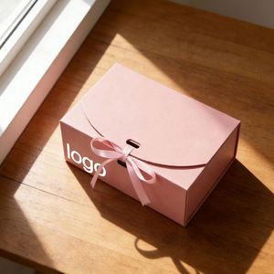Factory Direct Customizable Free Design Pink <b>Paper</b> Gift Box With Ribbon Bow Elegant Ideal for Food & Festival Gift Packaging - Product Image 2