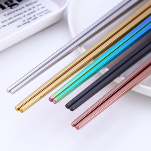 Ensemble de baguettes réutilisables multicolores en acier inoxydable 304, compatibles lave-vaisselle, pour sushis, nouilles, <span class=keywords><strong>cuisine</strong></span> japonaise et chinoise - Product Image 4