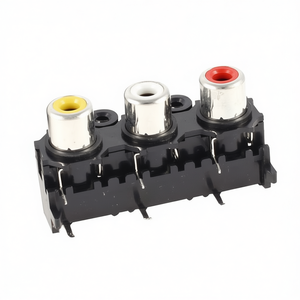 3xRca Female Connector For Cs 90 Degrees Right Angle Audio Video <b>Plug</b> <b>Adapter</b> - Product Image 2