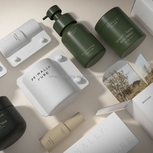 Boîte à clapet biodégradable écologique avec logo personnalisé pour le parfum/les soins de la peau Emballage en papier gaufré Bagasse de pulpe pour cosmétiques - Product Image 5