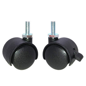 Großhandel Möbel Hardware Armaturen Universal Black <span class=keywords><strong>Nylon</strong></span> <span class=keywords><strong>Wheel</strong></span> <span class=keywords><strong>Caster</strong></span> Schwenkbar gebremst <span class=keywords><strong>Twin</strong></span> <span class=keywords><strong>Wheel</strong></span> <span class=keywords><strong>Caster</strong></span> - Product Image 1
