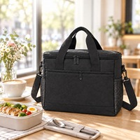 Sacs isothermes pour garder les aliments au frais, en polyester réutilisable avec fermeture éclair et bandoulière, réutilisables pour le travail quotidien, les voyages et les pique-niques