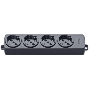 Vimar 4-Way Power Strip 28.6 Cm Black Universal Outlet <b>Extension</b> - Product Image 1