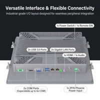 Computadora con Pantalla Táctil de 12.1 Pulgadas Sin Ventilador, CPU J6412 N100 I3-4005U, Doble LAN, COM, USB, HD, HMI, Panel de Control Industrial