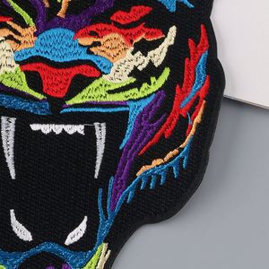 New Design Iron on Big Size 16.5CM*22CM Embroidery Colors Lifelike tiger Patches for Hoodies - Product Image 6