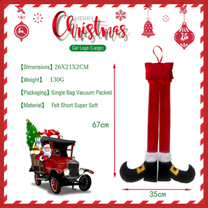 Adorno Navideño Colgante de Peluche con Patas de Duende de Santa Claus en 3 Tamaños, Decoración Festiva a Rayas Rojas y Verdes para Árbol o Puerta - Product Image 3