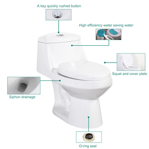 Inodoros de Cerámica Esmaltada de Una Pieza con Descarga Tornado, Económicos, para Baño, Venta al por Mayor - Product Image 5