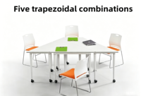 Tables de bureau et de salle de classe intelligentes modulables en forme de triangle, trapèze et polygone, design épuré