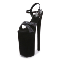 Chaussures et sandales pour femmes en gros, sandales à plateforme très haute, talons compensés épais, sandales en daim de luxe, chaussures de club à talons hauts