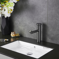 Robinet de lavabo gris facile à utiliser, mélangeur d'eau chaude et froide multifonction, idéal pour la salle de bain, pour le rinçage de la bouche et le lavage du visage