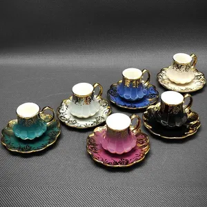 Coffee Cup Factory Wholesale Arabic Coffee Cup Tea Ceramic Bone china Fine Porcelain Coffee Cup And Mug With Double Glaze