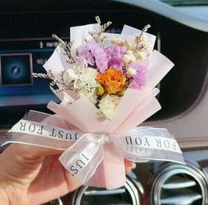Lindo Mini Ramo de Flores Secas, Adorno para Coche, Ambientador, Regalo de Cumpleaños para Niñas, Accesorios Decorativos para el Interior del Coche - Product Image 4