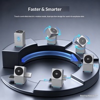 Chargeur sans fil rotatif trois-en-un avec charge rapide et charge magnétique pour montre et téléphone (modèle S8B)