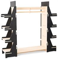 Support d'affichage de vêtements en bambou sur pied, gondole en bois, nouveau design, support de fixation