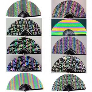 Nuevo Abanico de Fantasía Iridiscente, Abanico de Mano para Festivales, Abanico de Bambú Reflectante Láser - Product Image 5