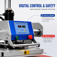Nouvelle presse à chaud semi-automatique hydraulique grand format 40x40cm à double chauffage pour transfert de logo sur vêtements et textiles