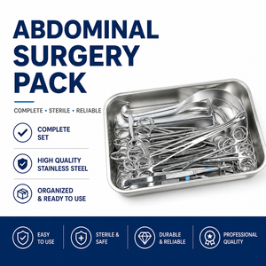 Juego de Laparotomía Médica de 37 Piezas, Kit de Instrumentos Quirúrgicos de Acero Inoxidable para Cirugía General - Product Image 1