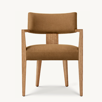 Fauteuil personnalisable en tissu coloré avec structure en bois massif, chaises de salle à manger en tissu pour la maison