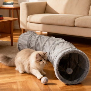 Túnel plegable en forma <span class=keywords><strong>de</strong></span> S para gatos, <span class=keywords><strong>casa</strong></span> interactiva para esconderse y jugar, juguete para aliviar el aburrimiento en las c - Product Image 4