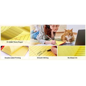 <span class=keywords><strong>Bloc</strong></span>-notes A4/A5 avec dos robuste, papier ligné de qualité 70 g/m², impression claire, <span class=keywords><strong>jaune</strong></span>, 50 feuilles/<span class=keywords><strong>bloc</strong></span>, reliure collée, détachable - Product Image 3