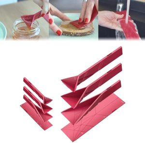 Polygons Flat 3 in 1 Magnetic Flat <strong>Measuring</strong> <strong>Spoons</strong> Set Silicone <strong>Collapsible</strong> Suction Foldable Kitchen Gadgets - Product Image 1