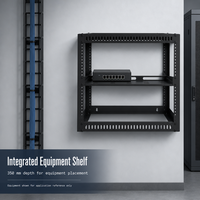 Rack de serveur 10U en acier soudé de 512 mm de large et 512 mm de profondeur avec panneaux de blindage ventilés 1U, rack mural ouvert de 19 pouces