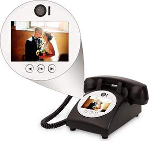 Venta superior claro recargable Video rotatorio Audio mensaje libro con cable teléfonos para amigos grabación Vintage Cámara parodia antigua - Product Image 1