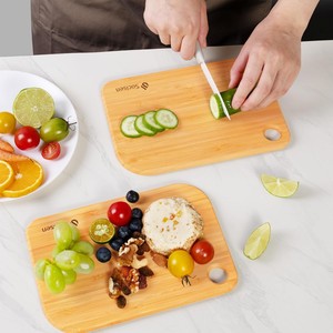 Set da 2 Taglieri in Legno <span class=keywords><strong>di</strong></span> Bambù Ecologici, Leggeri e Non Tossici, per Servire Salumi e Campeggio, Mini Set da Chef - Product Image 6