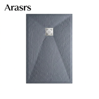 Grand bac de douche Arasrs 1200x1800 avec drain central pour projets de rénovation de salles de bain d'hôtel