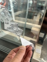 Etiqueta de Protección de Vidrio THYK de Alta Adhesión y Baja Emisividad, Sin Residuos, para Líneas de Lavado con Pulverización a Alta Presión, 50x30mm, Poliéster