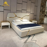 Luxuriöse moderne Luxus-High-End-Schlafzimmermöbel-Sets Neues Design Beige Kingsize-Bett Soft Style Bett-Set