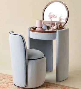 <span class=keywords><strong>Coiffeuse</strong></span> d'angle en bois de luxe vintage et antique, rembourrée, avec <span class=keywords><strong>miroir</strong></span> <span class=keywords><strong>pliable</strong></span> et tabouret, pour chambre à coucher - Product Image 5