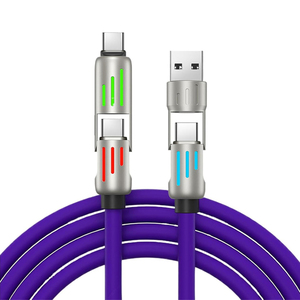 240W 4 in 1 Silicone Soft Micro Usb Type C snel opladen kabel voor mobiele telefoon fabriek groothandel lading datakabel - Product Image 1