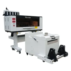 Pencetak dtf A3 biaya rendah dalam jumlah besar dengan pencetak kaus 2 kepala cetak I3200/XP600 dengan mesin pengocok bubuk