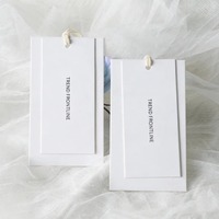 Etiquetas de Papel Blanco Impresas con Logotipo Personalizado, Etiquetas Rectangulares Largas para Ropa, Etiquetas de Marca para Prendas de Vestir, Venta al por Mayor Personalizada