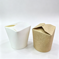 Boîte à nouilles jetable en papier kraft, seau alimentaire à emporter, anti-fuite et anti-graisse, pour poulet frit, pâtes, riz