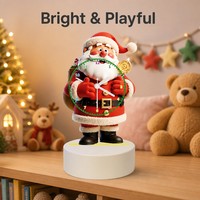 Set Dekorasi Meja Lampu Malam Jam LED Natal Baru yang Terang, Cocok untuk Perayaan Natal