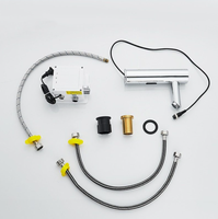 Grifo Automático de Acero Inoxidable 304 con Sensor para Lavabo, Grifo Sin Contacto con Válvula de Cerámica para Agua Fría y Caliente, para Baños Comerciales y de Hotel