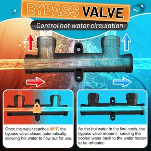 WP596816 Sensor Valve <b>Kit</b> 3/8 In Stainless Steel Flexible Hose For Instant Hot Water Recirculating Pump - Product Image 3