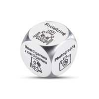 Dés de décision alimentaire en métal personnalisés avec logo pour couple, petit ami, petite amie, mari, femme - Vente en gros