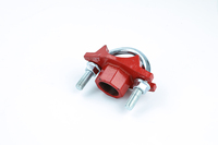 Raccord mécanique rainuré rouge en fonte ductile fileté, basse pression, peint pour la protection incendie