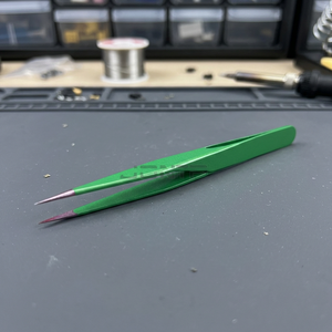Stainless Steel Point Tweezer, Green (Odontomed) - Product Image 2