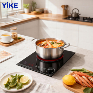 2200W Cuisinière électrique intégrée Plaque chauffante infrarouge Brûleur numérique à vapeur et à ébullition Table de cuisson en céramique Ménage - Product Image 1