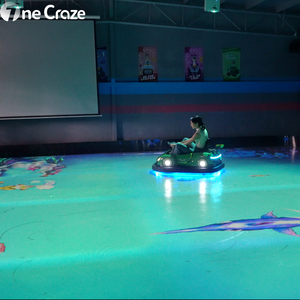พื้นฉายภาพแบบอินเทอร์แอคทีฟ PVC สำหรับเล่นเกมแข่งรถในร่มแบบสมจริง พร้อมเกมโกคาร์ทและรถบั๊มพ์ สำหรับสวนสนุก - Product Image 4