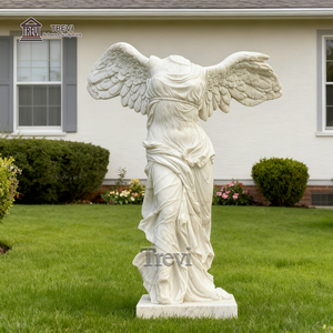 Statue de la déesse de la victoire de Samothrace en marbre grec grandeur nature TREVI pour décoration extérieure - Product Image 6