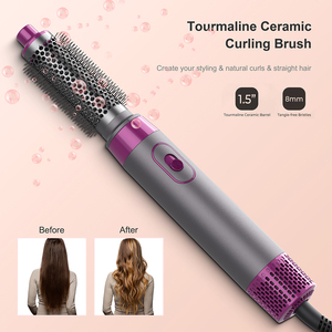 Vente en gros de brosse à air chaud thermique à séchage rapide avec revêtement en céramique électrique 5 en 1, appareil de coiffure multi-styles 1000W portable - Product Image 2