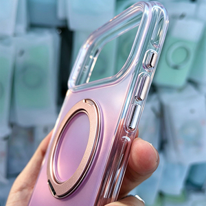 Designed Anti Yellow Translucent Shockproof Phone Case Magnetic 360 Rotatable <b>Ring</b> Kickstand for iPhone 17 16 15 <b>Pro</b> Max - Product Image 6