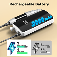 Grand écran LED pour meuble de manucure et pédicure professionnel, perceuse à ongles électrique portable rechargeable à faible bruit